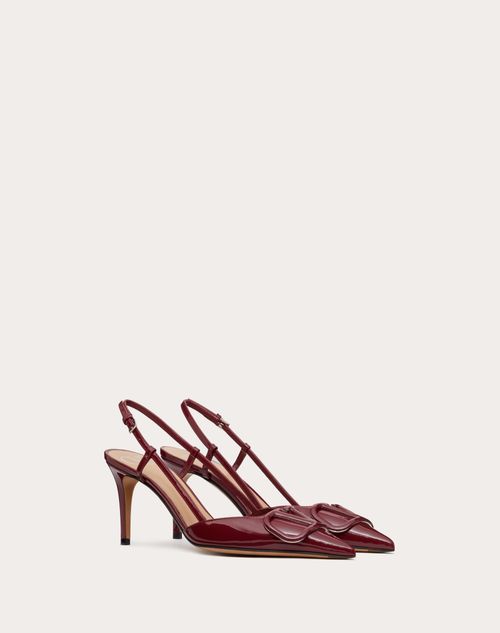 Valentino Garavani - Vlogo Signature Patent Leather Slingback Pump 80mm - Maroon - Woman - Pumps