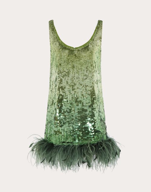 Valentino - Robe Brodée En Tulle Illusione - Vert - Femme - Robes