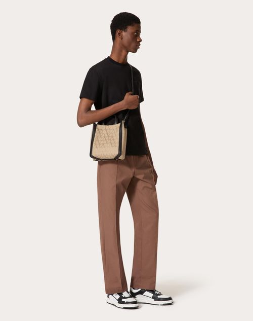 Valentino Garavani - Toile Iconographe Mini Fabric Shopper - Beige/black - Man - Shelf - M Bags - Toile Iconographe