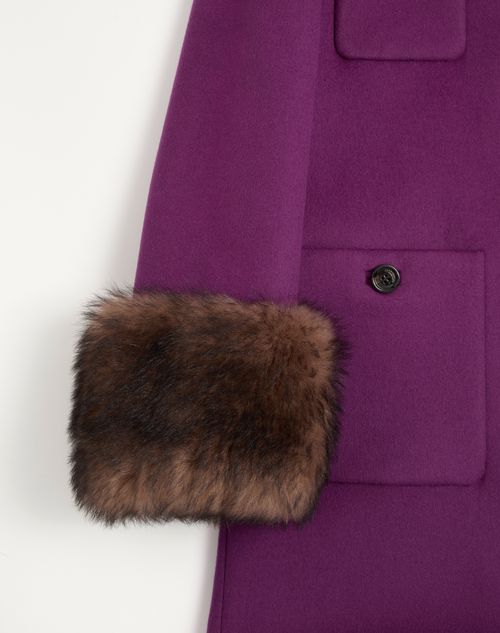 Valentino - Compact Drap Coat - Purple - Woman - Coats And Outerwear