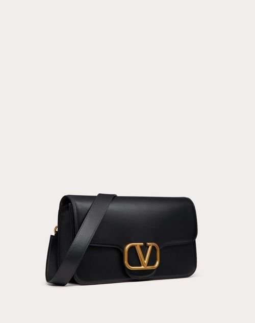Valentino Garavani - Locò Calfskin Messenger Bag - Black - Man - Shoulder Bags