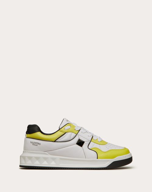 One Stud Low-top Nappa Sneaker for Man in White/ Black | Valentino US