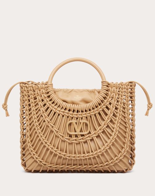 Valentino Garavani - Allknots Shopper Aus Gewebtem Leder - Cappuccino - Frau - Shelf - W Bags - Allknots