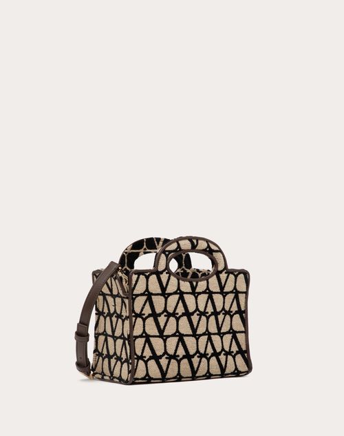 Valentino Garavani - Le Troisième Mini Shopping Bag In Toile Iconographe - Beige/black - Woman - Totes