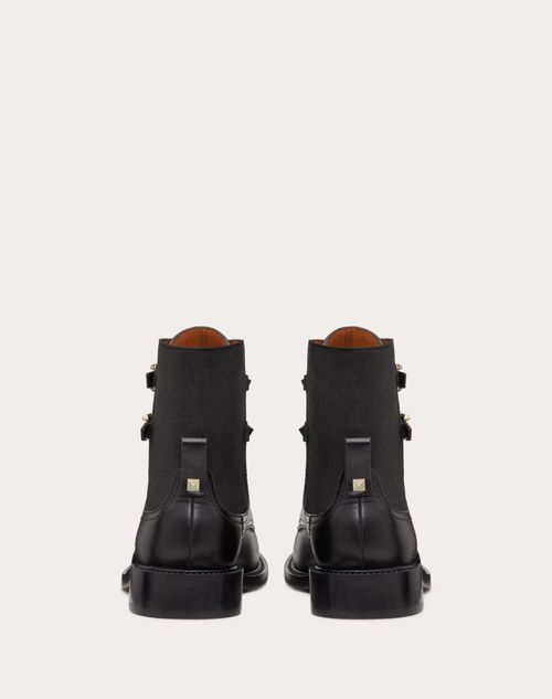 Valentino Garavani - Rockstud Calfskin Ankle Boot 20 Mm - Black - Woman - Boots