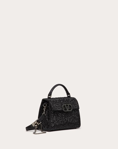 Valentino Garavani - Mini Vsling Handbag With Sparkling Embroidery - Black - Woman - Valentino Garavani Vsling