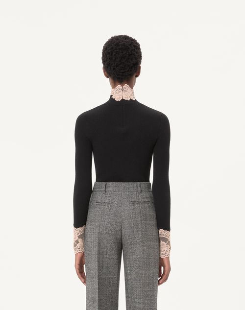 Valentino - Cashmere Jumper - Black/rose Dust - Woman - Knitwear