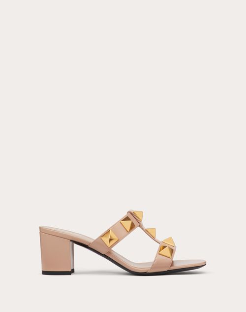 Valentino Garavani - Roman Stud Calfskin Slide Sandal 60 Mm - Rose Cannelle - Woman - Roman Stud Sandals - Shoes