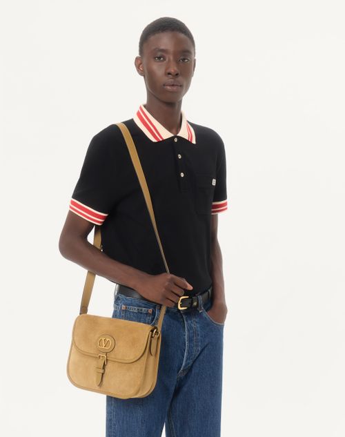 Valentino - Cotton Piqué Polo Shirt With Vlogo Patch - Black - Man - T-shirts And Sweatshirts