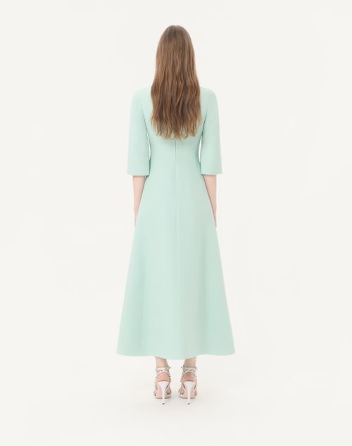 Valentino - Crepe Couture Embroidered Midi Dress - Celadon/silver - Woman - Dresses