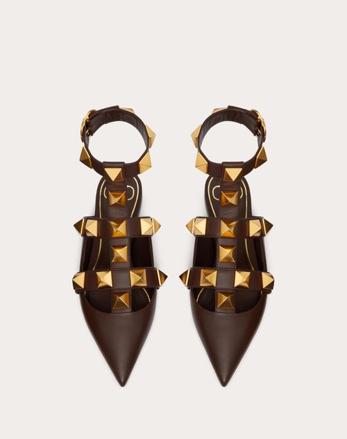 roman stud calfskin ballet