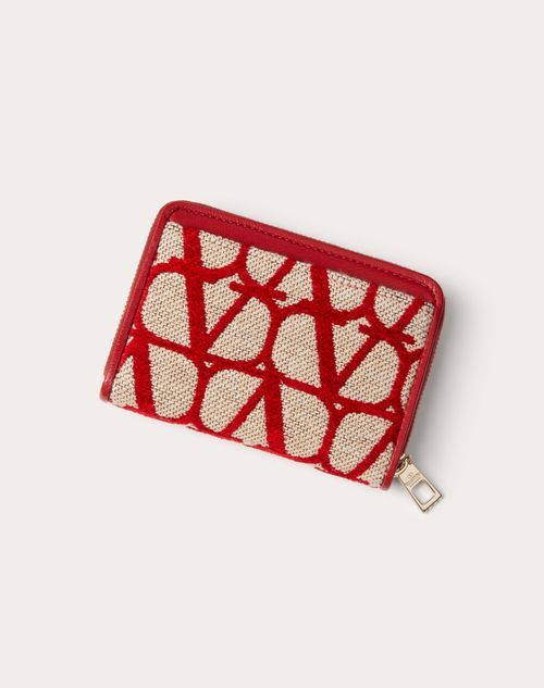 Toile Iconographe Zipper Cardholder for Woman in Beige/red