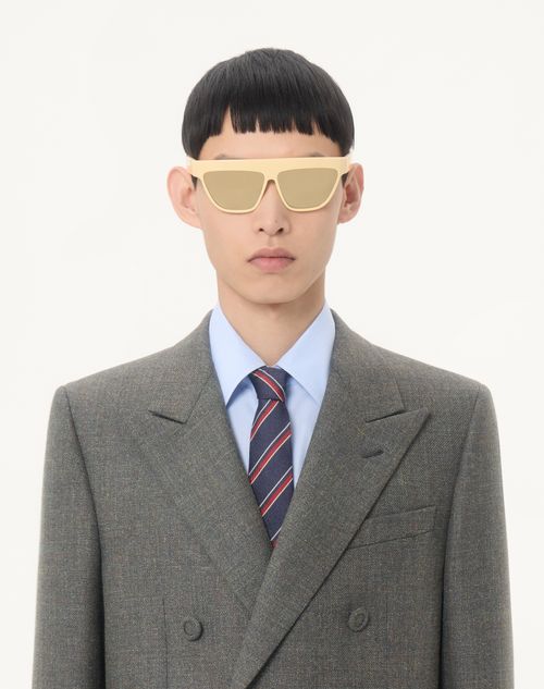 Valentino - Valentino Double-breasted Jacket In Mouliné Wool - Dark Green - Man - Coats And Blazers