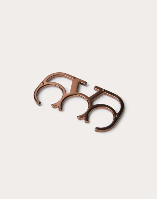Valentino Garavani - Vlogo Type Metal Ring Set - Brown - Man - Jewels - M Accesories