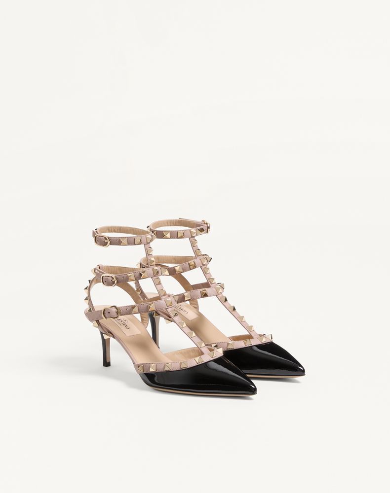Valentino Garavani Rockstud Caged Pump 65Mm Woman Black/Poudre 34.5