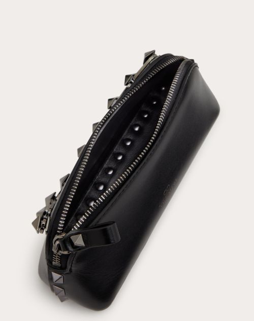 Black Rockstud leather clutch bag, Valentino Garavani