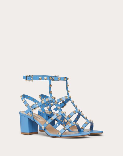 Rockstud Calfskin Ankle Strap Sandal 60 for Woman in Poudre | US