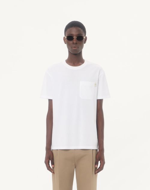 Valentino - Valentino Cotton Jersey T-shirt With Vlogo Signature Label - White - Man - T-shirts And Sweatshirts