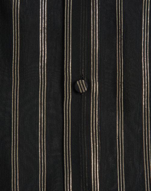Valentino - Valentino Silk Chiffon & Lurex Shirt - Black/gold - Man - Shirts