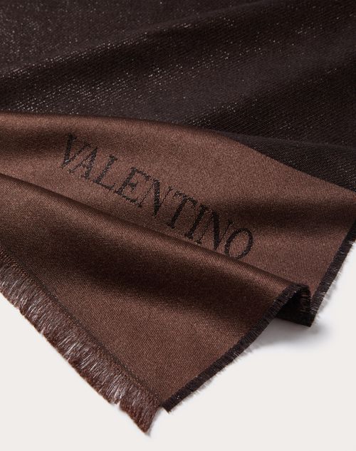 Valentino Garavani - Valentino Lurex Stole In Silk And Cashmere - Ebony - Woman - Soft Accessories