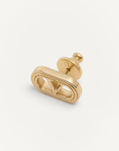 Valentino Garavani - Valentino Ovalette Metal Earrings - Gold - Man - Jewelry