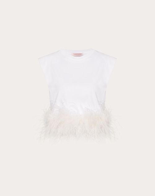 Valentino - Cotton Jersey Top - White - Woman - Shirts And Tops