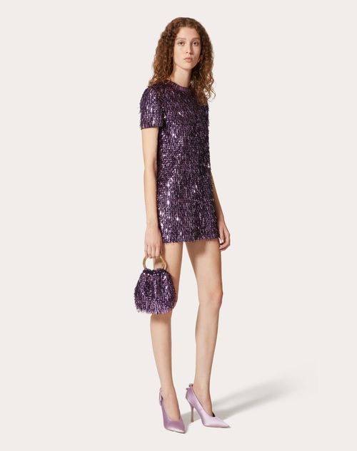 Valentino Garavani - Small Carry Secrets Embroidered Bucket Bag - Amethyst - Woman - Shelf - W Bags - The Party Collection