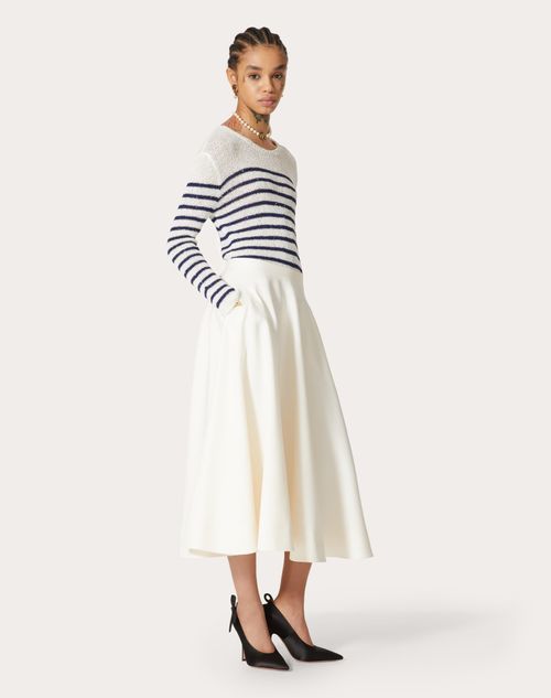 Valentino - Sequin Thread Jumper - Ivory/navy - Woman - Knitwear