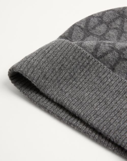 Valentino Garavani - Toile Iconographe Wool And Cashmere Beanie - Anthracite - Woman - Hats And Gloves