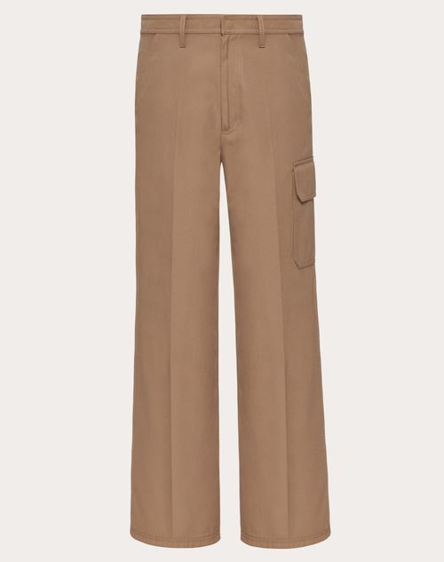 Valentino - Nylon And Cotton Pants - Mud - Man - Man Ready To Wear Sale