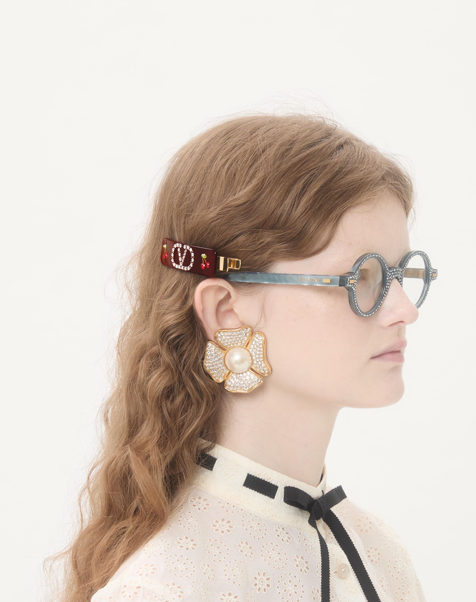 Vlogo Signature Hair Clip In Resin, Metal And Swarovski 