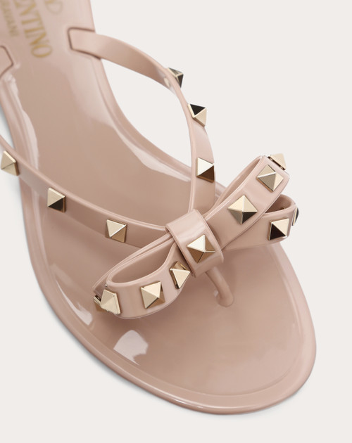 valentino garavani rockstud bow jelly thong sandals