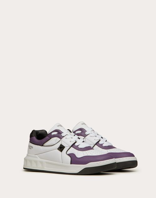 Valentino Garavani - One Stud Low-top Nappa Sneaker - White/purple/black - Man - Sneakers