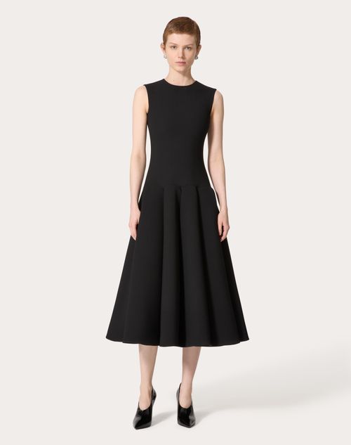 Black crepe midi dress best sale