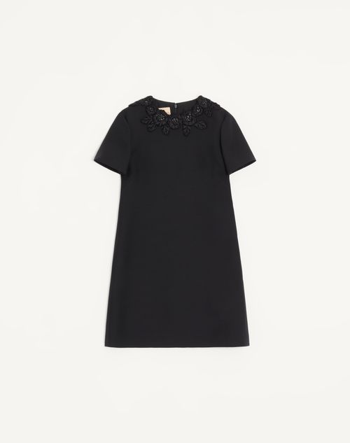 Valentino - Embroidered Crepe Couture Short Dress - Black - Woman - Dresses