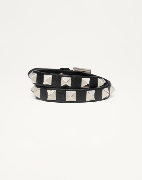 Red Valentino BRACCIALE ROCKSTUD IN VITELLO A DOPPIO GIRO