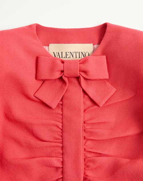 Valentino - Crispy Light Wool Jacket - Coral - Woman - Jackets And Blazers