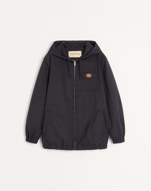 Valentino - Vロゴパッチ ナイロン フードジャケット - ネイビー - メンズ - ジャケット＆ダウン