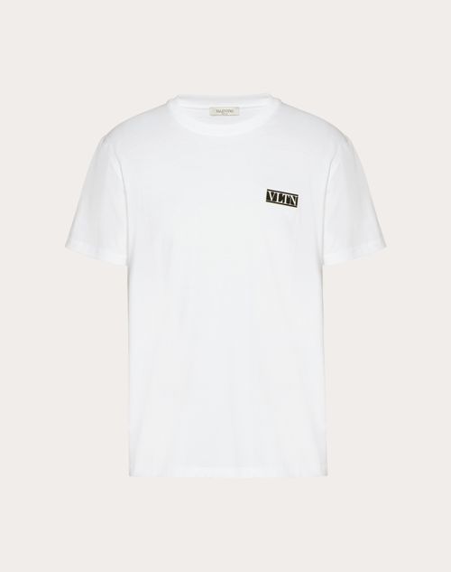 Valentino - Cotton T-shirt With Vltn Tag - Optic White - Man - Man