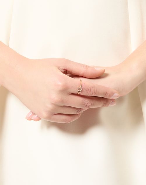 Valentino Garavani - Vlogo Signature Metal And Swarovski® Crystal Ring - Gold - Woman - Jewellery