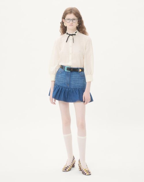 Valentino - Denim Mini Skirt - Blue - Woman - Denim