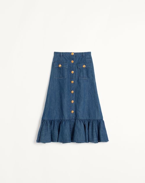 Valentino - Lightweight Denim Skirt - Denim - Woman - Denim