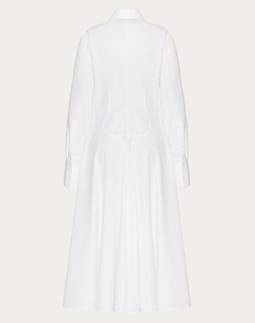 Valentino - Compact Popeline Chemisier - White - Woman - Dresses