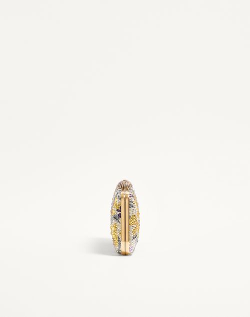 Valentino Garavani - Valentino Garavani Carry Secrets Minaudiere With Flowerism Rhinestone Motif - Multicolour/crystal - Woman - Shelf - W Bags - Evening Bags
