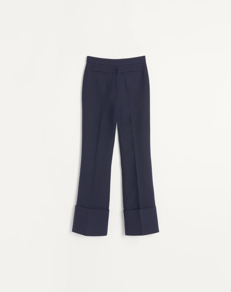 Valentino Crepe Couture Trousers Woman Blue 44