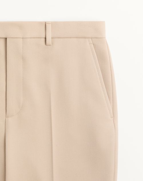 Valentino - Pantalone Valentino In Lana Diagonale - Grigio Chiaro - Uomo - Pantaloni E Shorts