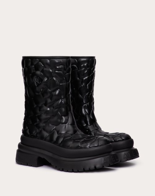 Valentino Garavani - Valentino Garavani Atelier Shoes 03 Rose Edition Rubber Ankle Boot 50mm - Black - Woman - Woman Sale