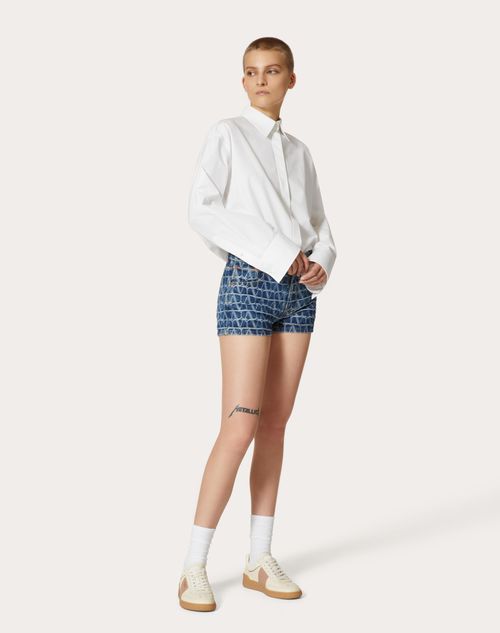 Valentino - Shorts De Mezclilla Toile Iconographe - Denim - Mujer - Mujer