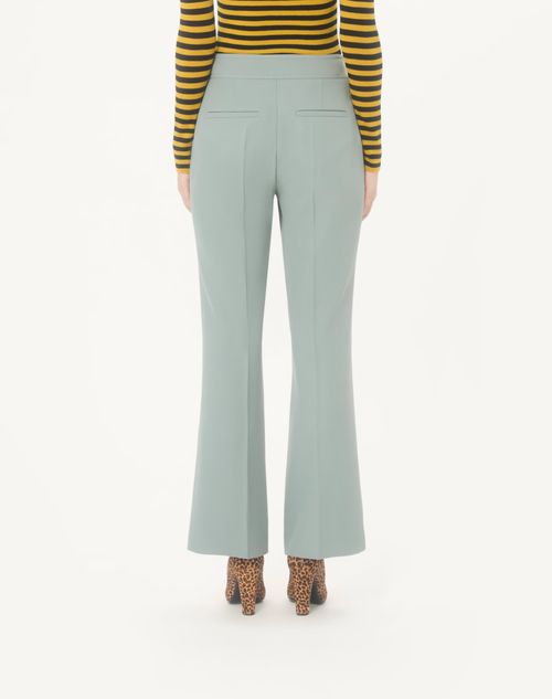 Valentino - Light Diagonal Wool Pants - Sage - Woman - Pants And Shorts