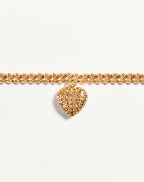 Valentino Garavani - Coeur Royal Bracelet In Metal, Enamel And Swarovski® Crystals - Gold/black/crystal - Woman - Jewellery